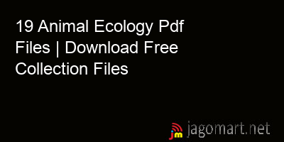 picture 19 Animal Ecology Pdf Files | Download Free Collection Files