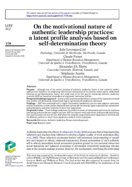 picture Leadership Pdf 163381 | 2021 Levesquecoteetal Onthemotivationalnature