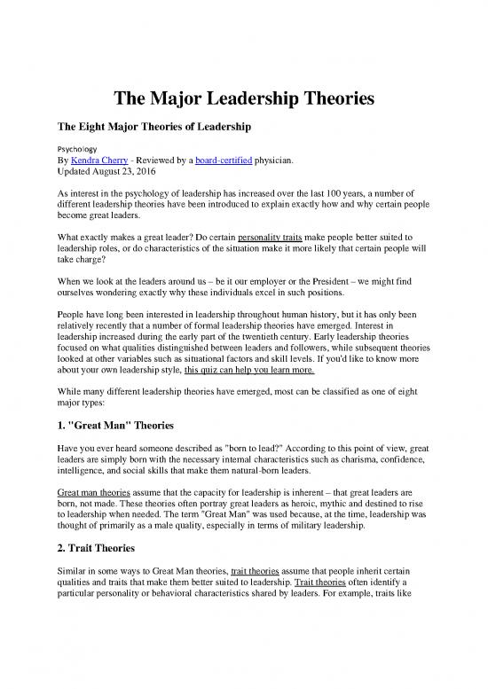 picture Leadership Pdf 163273 | 8 Leadership Theory