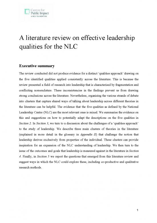 literature review leadership qualities