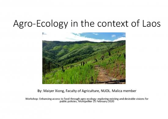 picture Agro Ecology Pdf 161370 | Agro Ecology In The Context Of Laos 17 2 2020