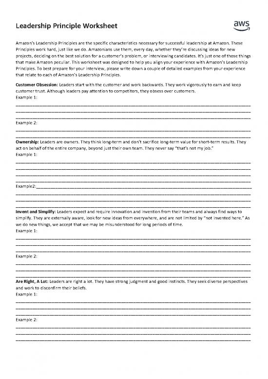 picture Leadership Pdf 162551 | Aws Leadership Principle Worksheet