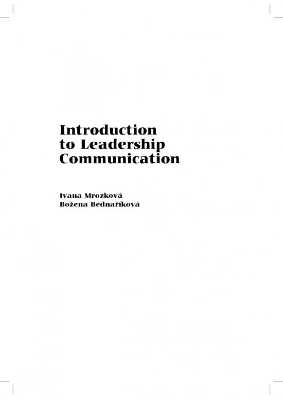 picture Leadership Pdf 162541 | Bednarikova Mrozkova Leadership Communication