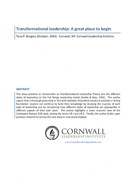 picture1_Leadership Pdf 162449 | Burgess Tp 2016 Transformational Leadership A Great Place To Begin1