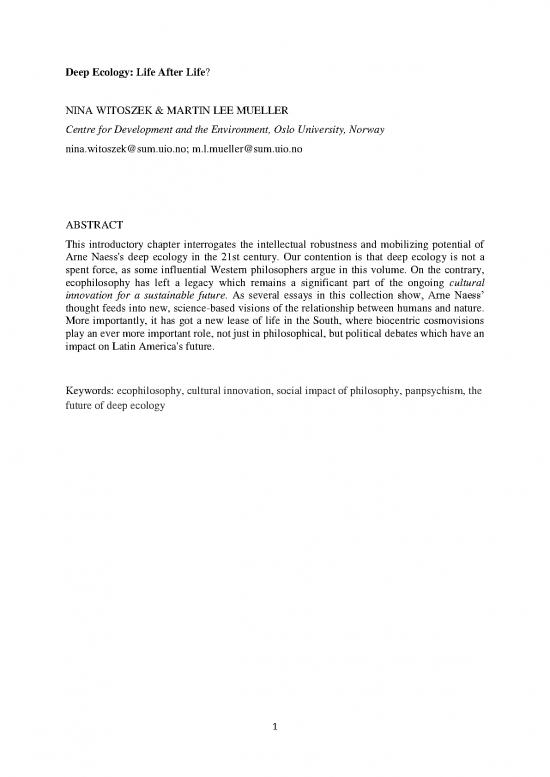 picture Ecology Pdf 161124 | Deep Ecology Life After Life