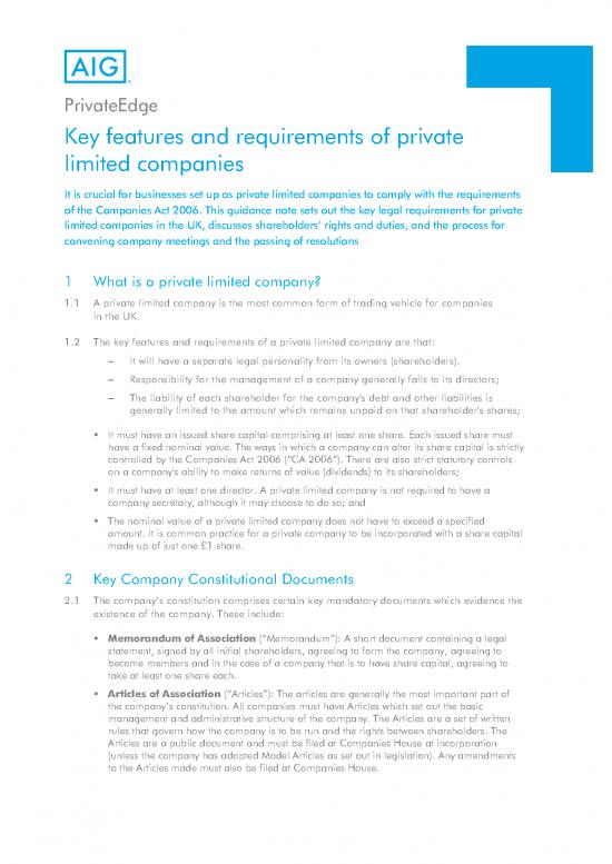 picture1_Companies Act Pdf 161781 | Guide To Key Features Of Private Limited Companies