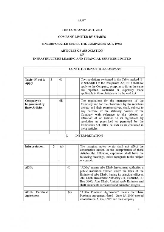 picture Companies Act 2013 Pdf 161989 | Ilfs Draft Articles Of Association