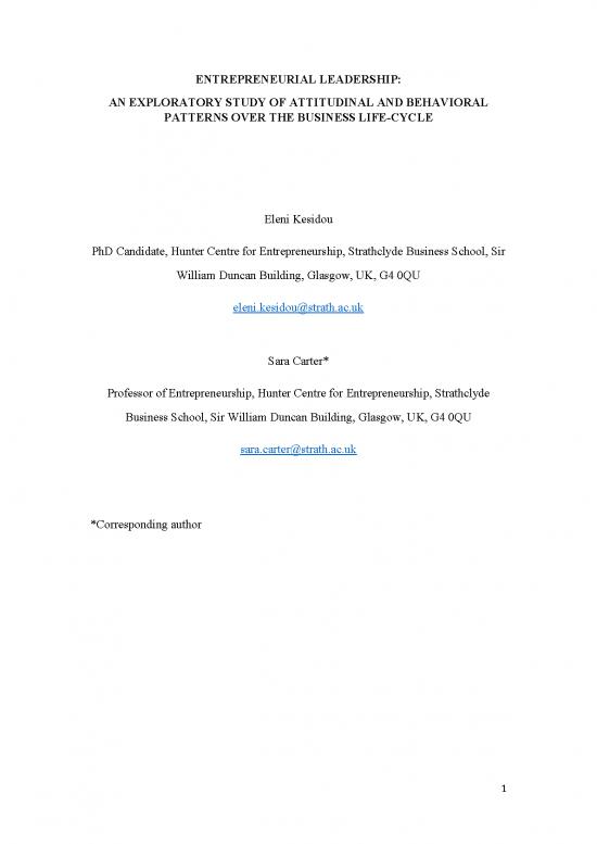 picture Leadership Pdf 163263 | Kesidou Carter Ire 2018 Entrepreneurial Leadership An Exploratory Study Of Attitudinal And Behavioural Patterns
