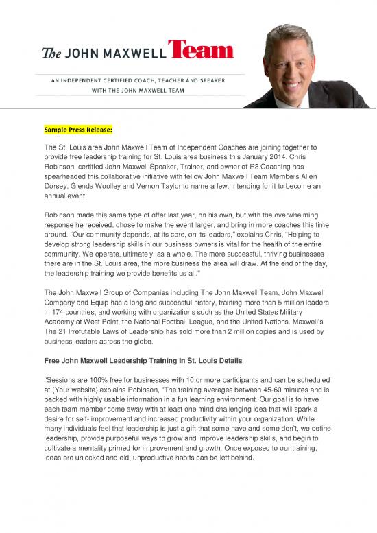 picture Leadership Pdf 162856 | Lunch And Learn Press Release Sample Template Final