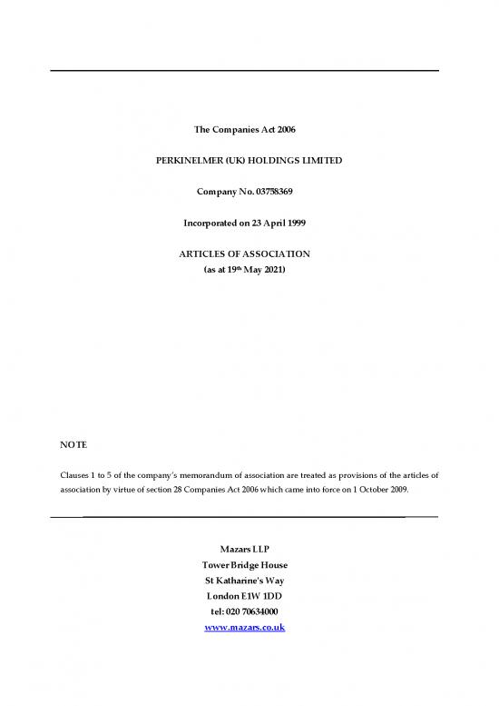 picture Companies Act Pdf 161685 | Perkinelmer (uk) Holdings Limited Articles Of Association Dated 2021