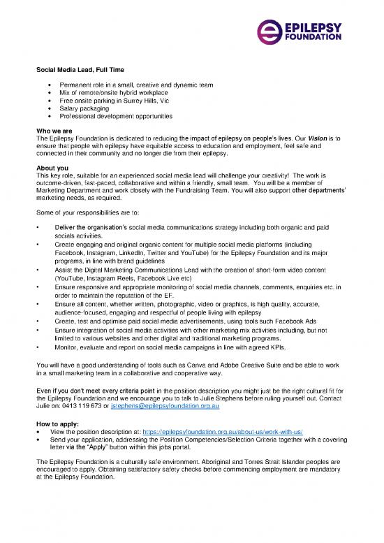 picture Lead Small Team Pdf 162967 | Social Media Lead Epilepsy Foundation