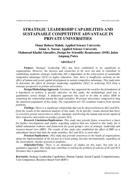 picture Leadership Pdf 163546 | Strategic Leadership Capabilities And Sustainable Competitive Advantage In Private Universities 1939 6104 20 2 721