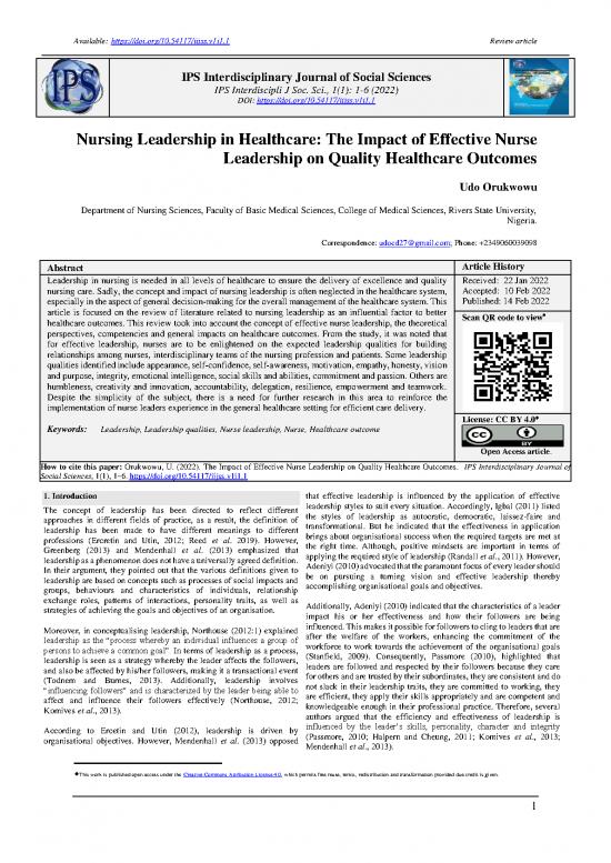 picture Leadership Pdf 163046 | The Impact Of Effective Nurse Leadership On Quality Healthcare Outcomes