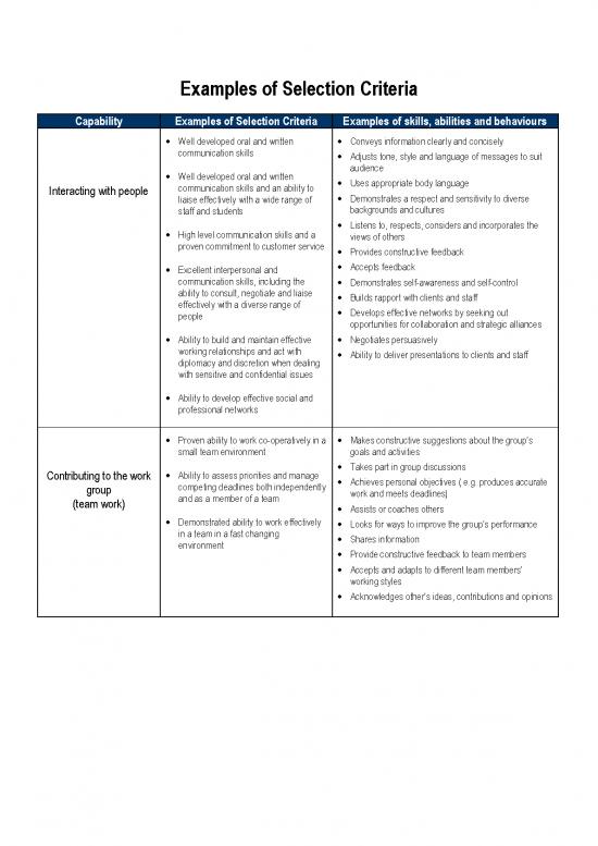 Management Team Pdf 163386 | Examples Of Selection Criteria