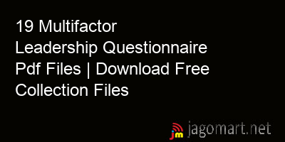 picture 19 Multifactor Leadership Questionnaire Pdf Files | Download Free Collection Files