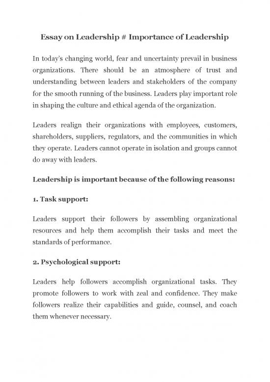 picture1_Leadership Pdf 164105 | 500 Word Essay On Leadership