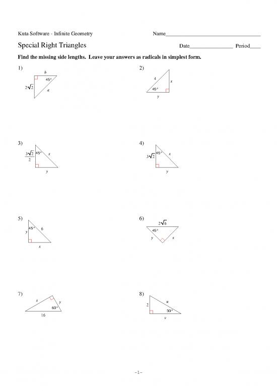 picture Geometry Pdf 166077 | 8 Special Right Triangles