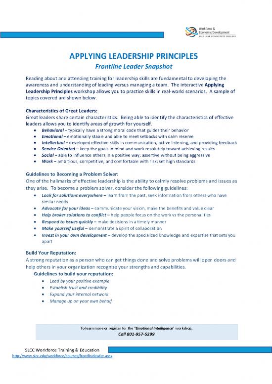 picture Leadership Topics Pdf 164303 | Applying Leadership Principles Snapshot Web
