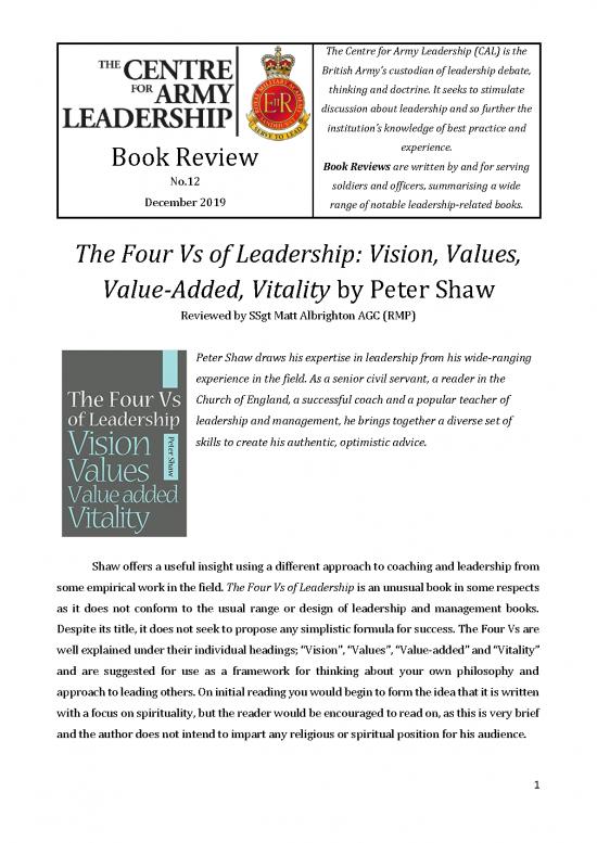 picture Leadership Pdf 165382 | Book Review No12 Four Vs Of Leadership Shaw