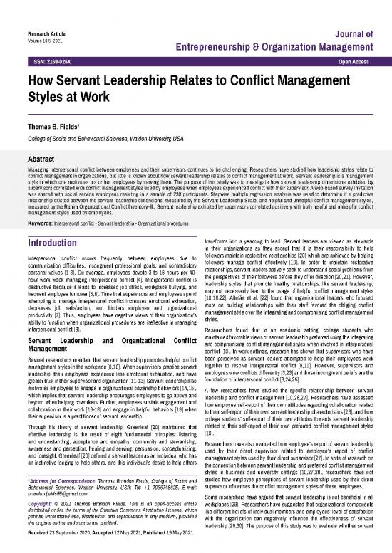 picture1_Leadership Pdf 165603 | How Servant Leadership Relates To Conflict Management Styles At Work