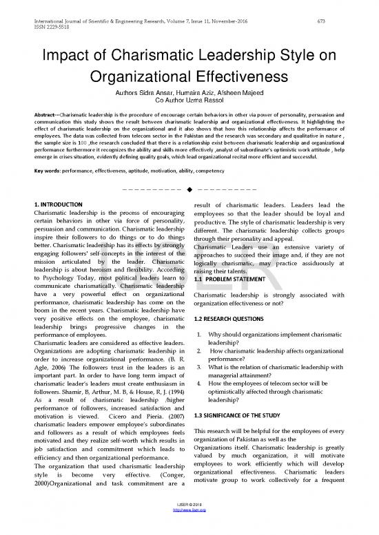 picture_Leadership Pdf 163933 | Impact Of Charismatic Leadership Style On Organizational Effectiveness