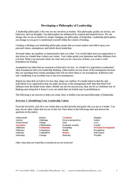 picture1_Leadership Pdf 164736 | Jones Alexanderm Developing A Philosophy Of Leadership
