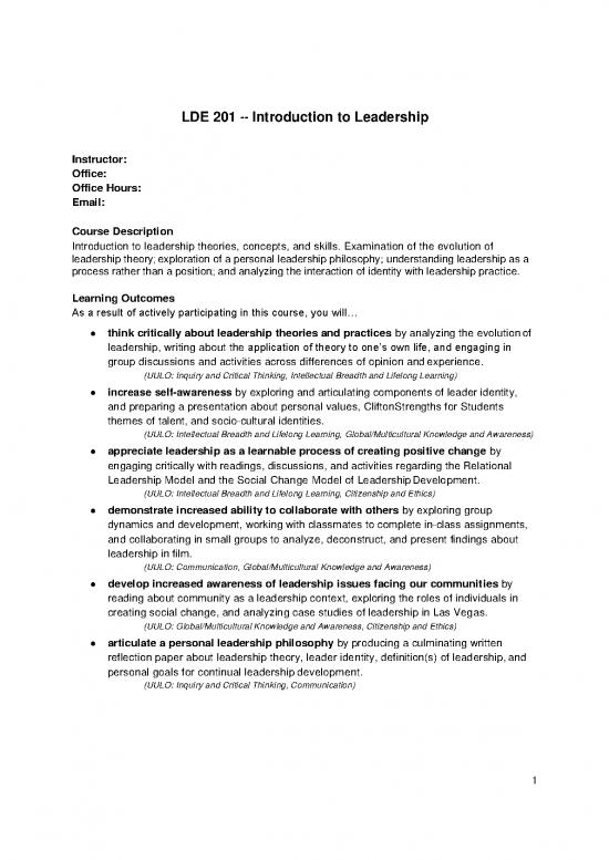 picture1_Leadership Pdf 164394 | Lde 201 Intro To Leadership Syllabus Sample