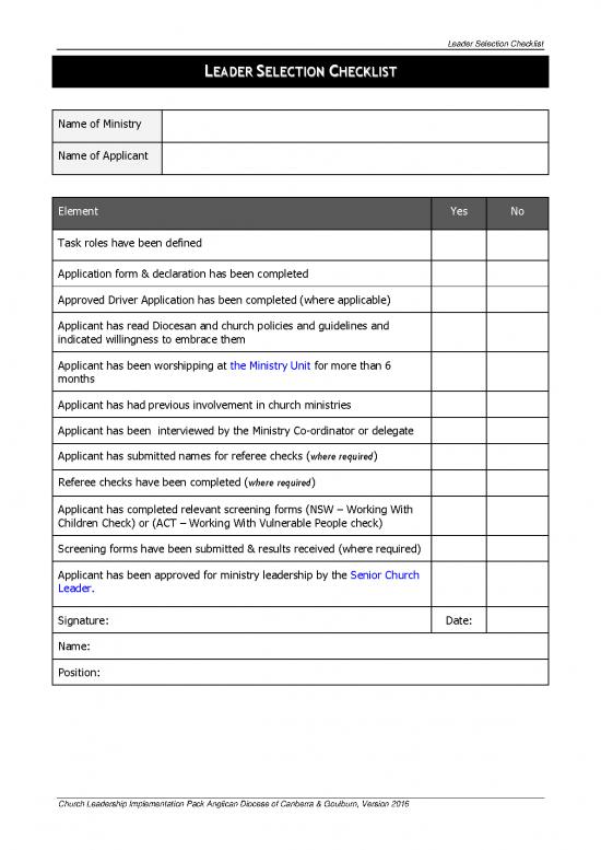 picture Leadership Pdf 164770 | Leader Selection Checklist