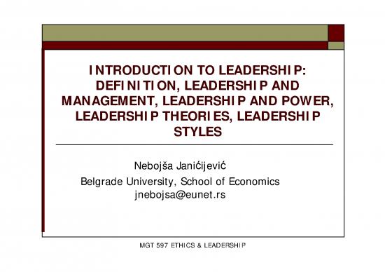 Leadership Pdf 163782 | Leadership Introduction