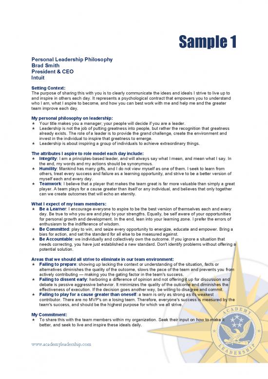 picture Leadership Pdf 165090 | Leadership Philosophy Samples 345455