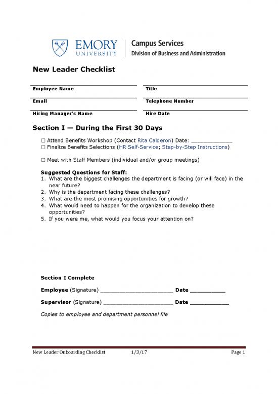 picture The Leader In You Pdf 165445 | New Leader Checklist Cs