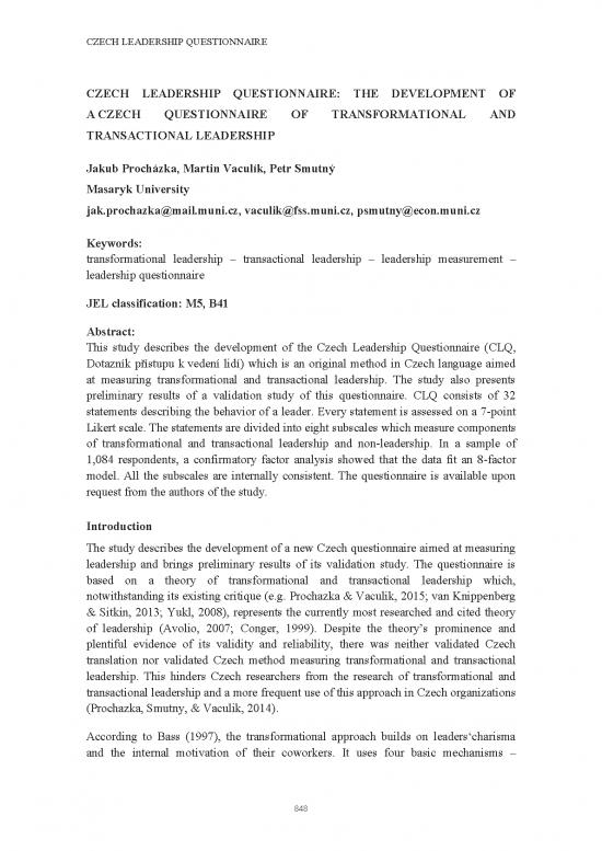 picture_Leadership Pdf 164923 | Prochazka 2016 Clq Development