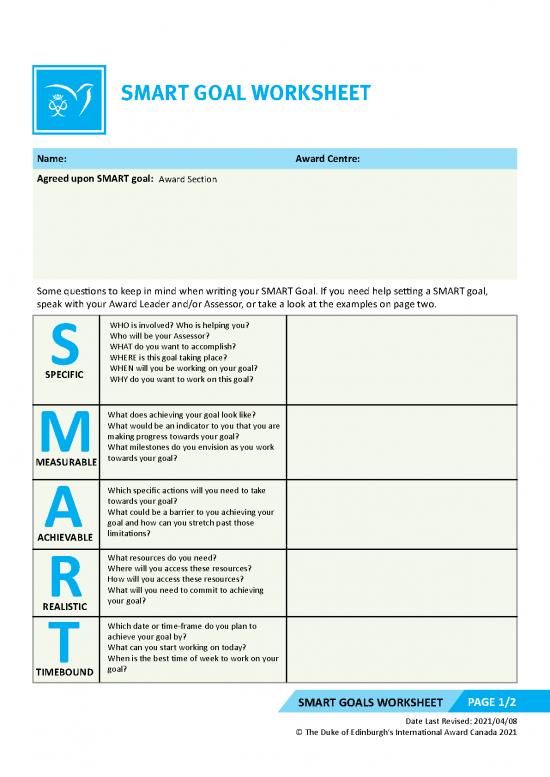 picture1_The Leader In You Pdf 165513 | Smart Goals Worksheet