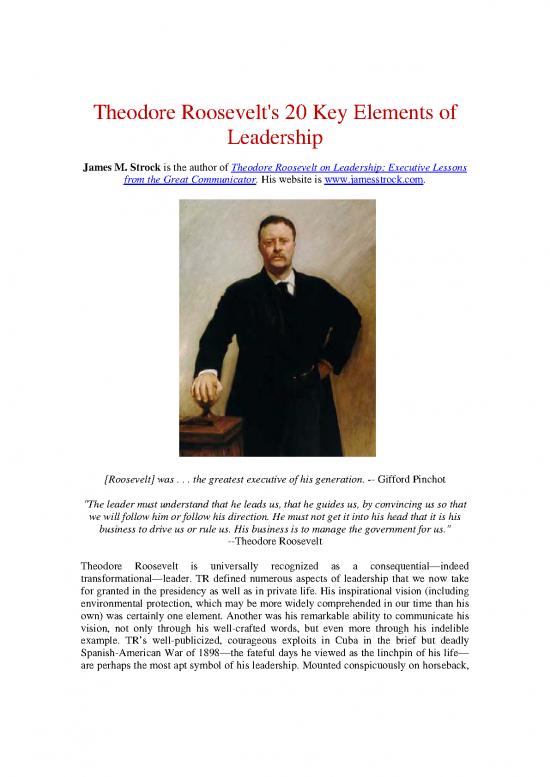 picture_Leadership Pdf 164200 | Teddy Roosevelt 20 Key Elements Of Leadership