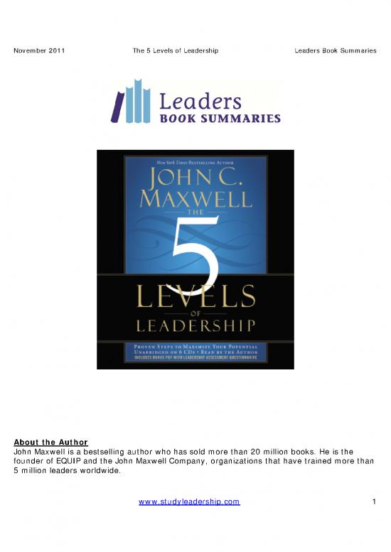 Leadership Pdf 163798 | The 5 Levels Of Leadership John Maxwell