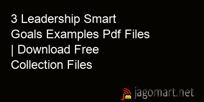 picture 3 Leadership Smart Goals Examples Pdf Files | Download Free Collection Files
