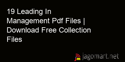 picture 19 Leading In Management Pdf Files | Download Free Collection Files