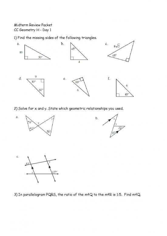 picture Geometry Pdf 168080 | 10h Midterm Review Day 1