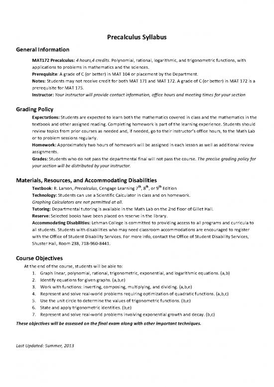 picture Precalculus Pdf 168975 | 172 Syllabus 2013 000