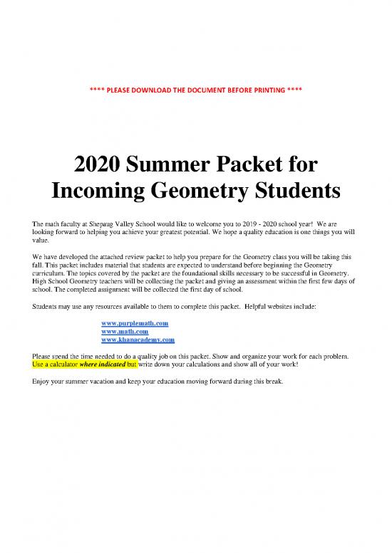 picture Geometry Pdf 167115 | 2020summerpacketforincominggeometrystudents