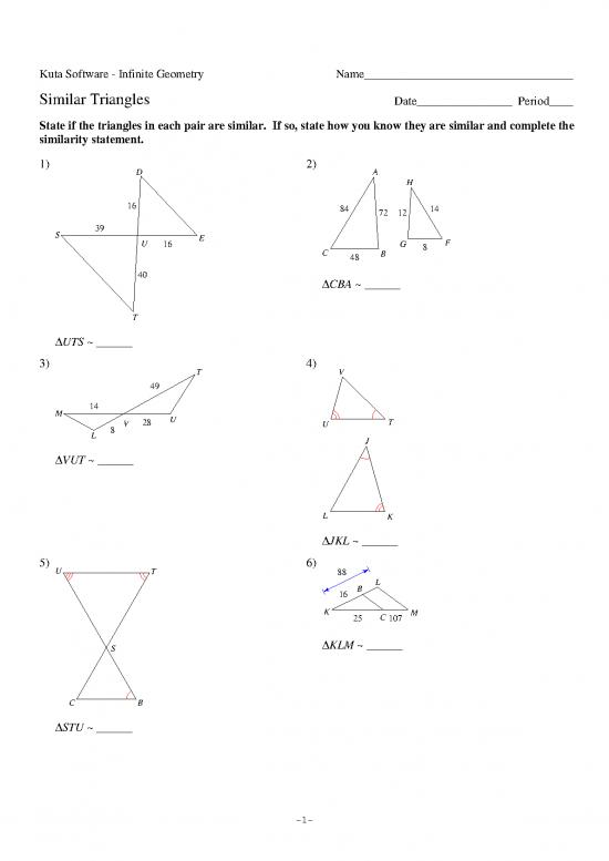 Geometry Pdf 166431 7 Similar Triangles