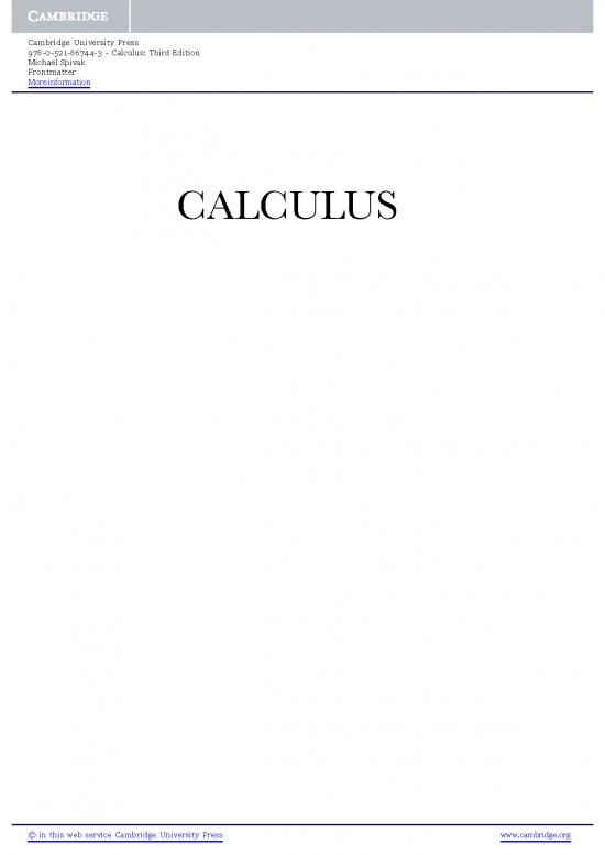 picture1_Calculus Pdf 168664 | 9780521867443 Frontmatter