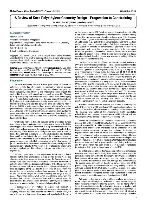 picture Geometry Pdf 168063 | A Review Of Knee Polyethylene Geometry Design  Progression To Constraining