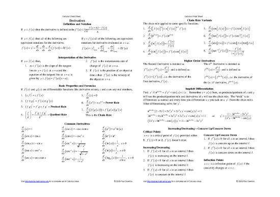 picture Calculus Pdf 168932 | Calc Derivatives Cheat Sheet