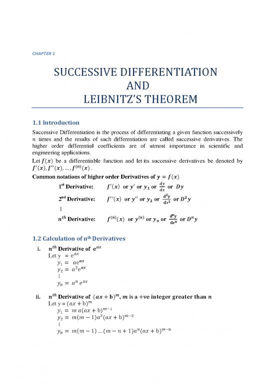 picture1_Differentiation Pdf 168874 | Chapter 1 Successive Differentiation