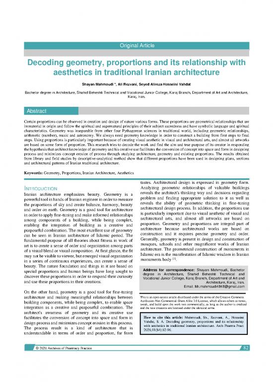 picture1_Geometry Pdf 166818 | Decoding Geometry Proportions And Its Relationship With Aesthetics In Traditional Iranian Architec