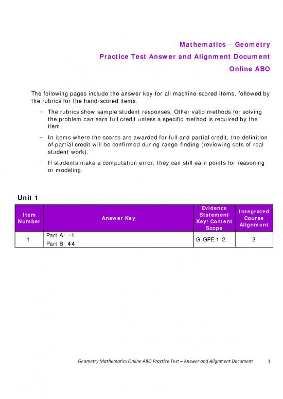 picture Geometry Pdf 166416 | Geometry Answer Keys For Computer Based (non Accommodated), And Tts Tests