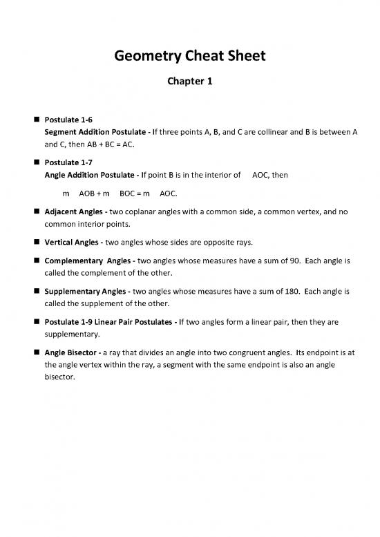 Geometry Pdf 166237 | Geometry Cheat Sheet All