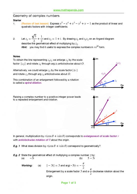 picture Geometry Pdf 168266 | Geometry Of Complex Numbers Lesson