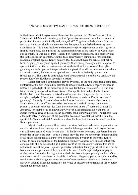 picture Kant's Theory Of Space And Non Euclidean Geometriepdf